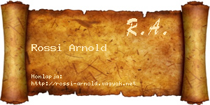 Rossi Arnold névjegykártya